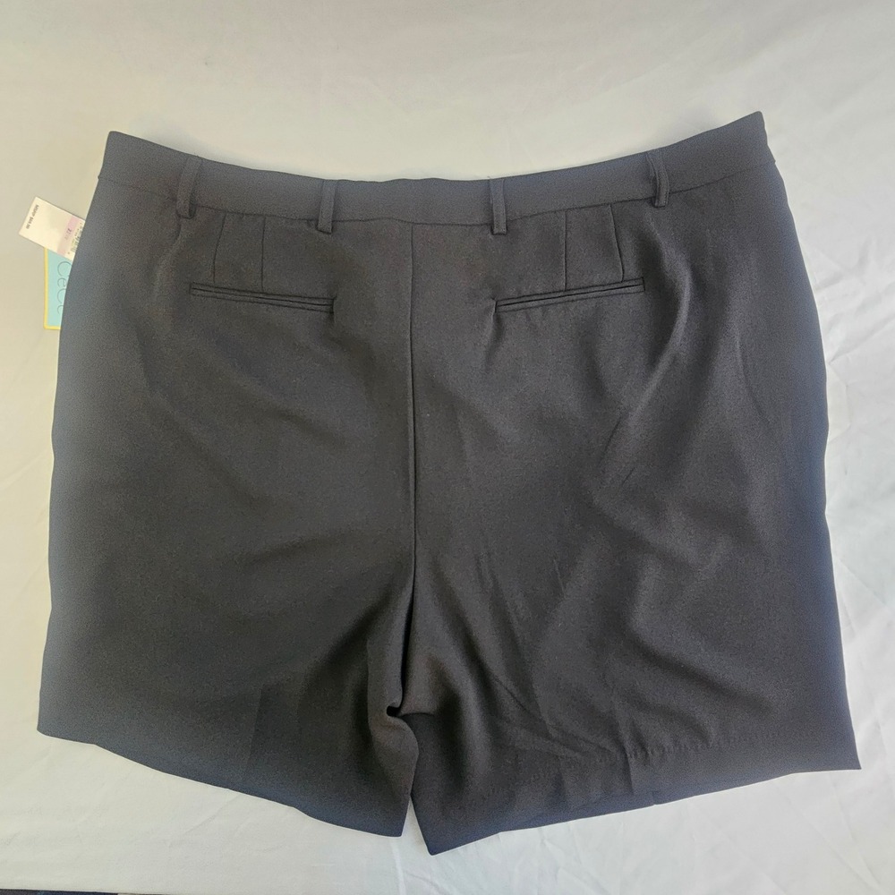 CeCe Opalescent Skies Black Pleated Shorts Plus Size Women's 22W NWT L311 - Picture 2 of 5